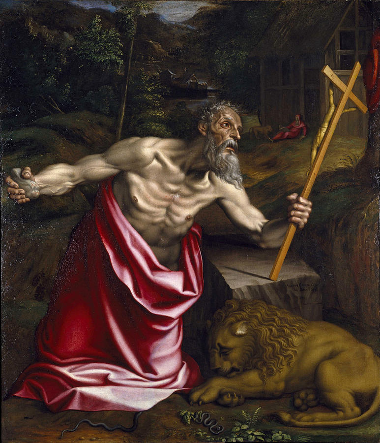 Saint Jerome Painting by Antonio Campi
