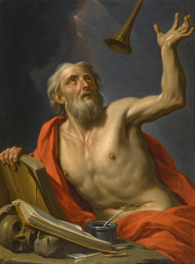 Saint Jerome awakened Painting by Francesco Trevisani