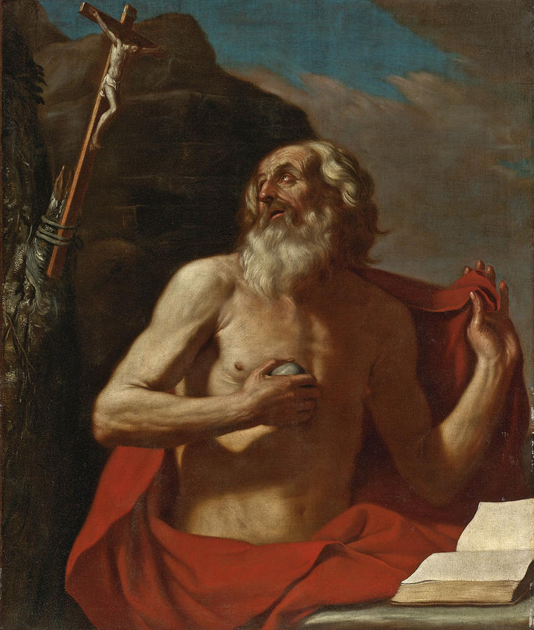 Saint Jerome Painting by Guercino