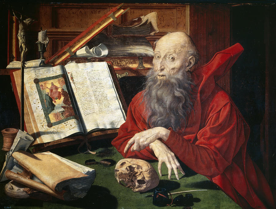 Saint Jerome Painting by Marinus van Reymerswaele