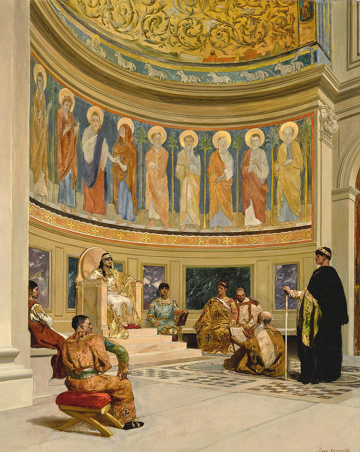 Saint John Chrysostom exiled by the Empress Eudoxia Painting by Jean-Joseph Benjamin-Constant