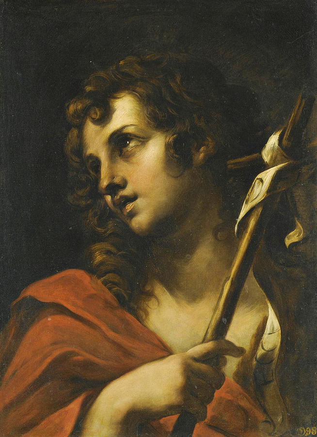 Saint John the Baptist Head and Shoulders Painting by Gerolamo Troppa