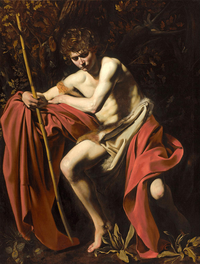 Saint John the Baptist in the Wilderness Painting by Caravaggio