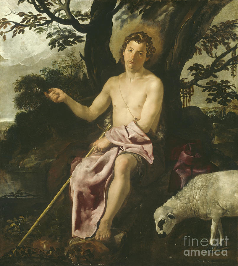 Saint John the Baptist in the Wilderness Painting by Diego Rodriguez de Silva y Velazquez