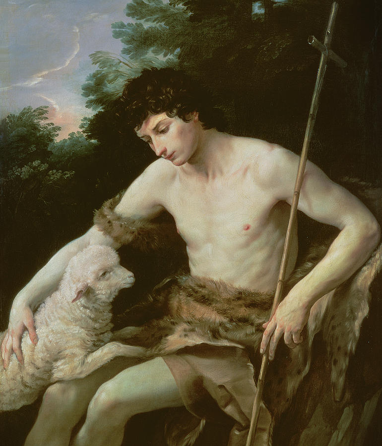 Saint John the Baptist in the Wilderness Painting by Guido Reni