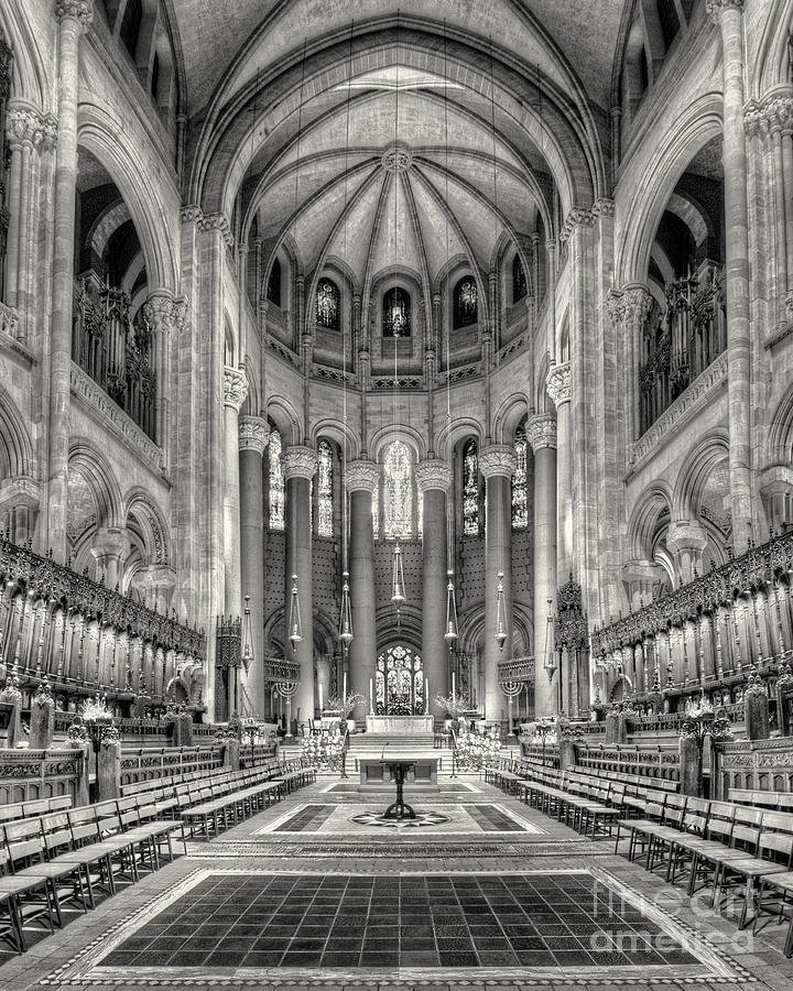 Saint John the Divine Interior bw Photograph by Jerry Fornarotto