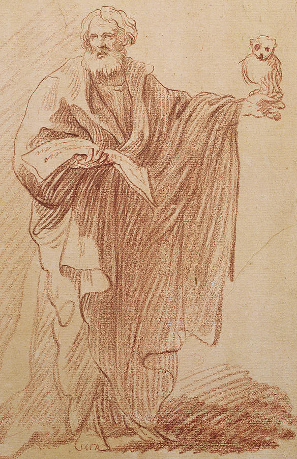 Owl Drawing - Saint John the Evangelist by Edme Bouchardon