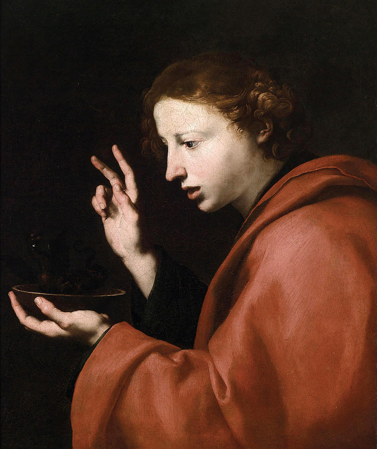  Saint John the Evangelist Painting by Jusepe de Ribera