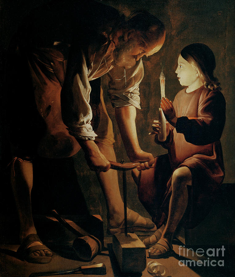 Georges De La Tour Painting - Saint Joseph the Carpenter  by Georges de la Tour