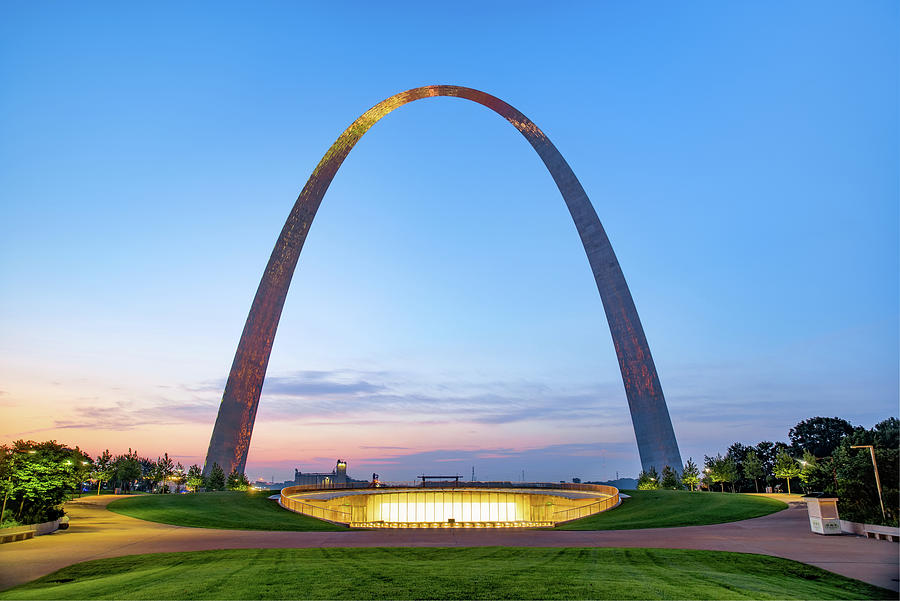 Saint Louis Gateway Arch National Park at Twilight Photograph by Gregory Ballos