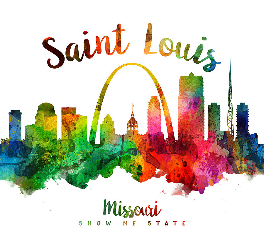 Skyline Painting - Saint Louis Missouri Skyline 24 by Aged Pixel