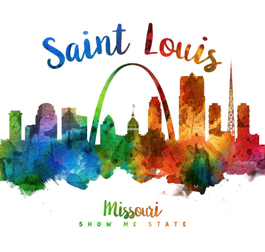 Skyline Painting - Saint Louis Missouri Skyline 25 by Aged Pixel
