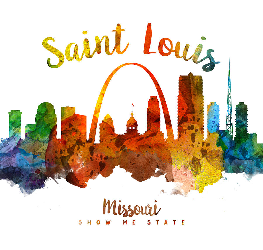 Skyline Painting - Saint Louis Missouri Skyline 26 by Aged Pixel