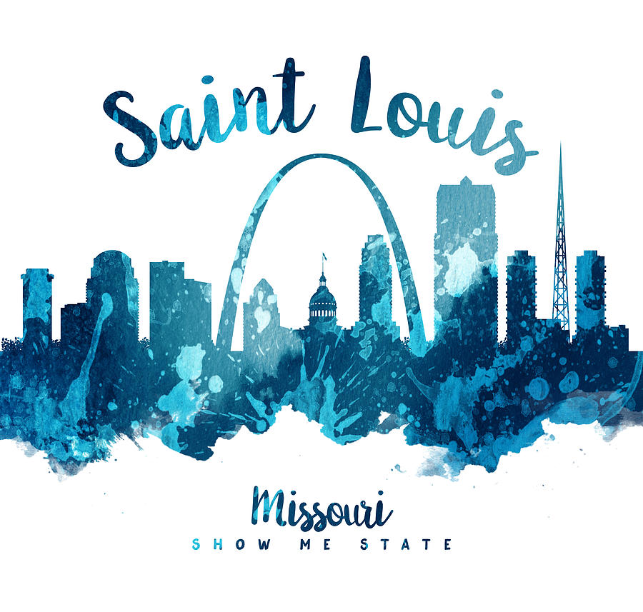 Skyline Painting - Saint Louis Missouri Skyline 27 by Aged Pixel