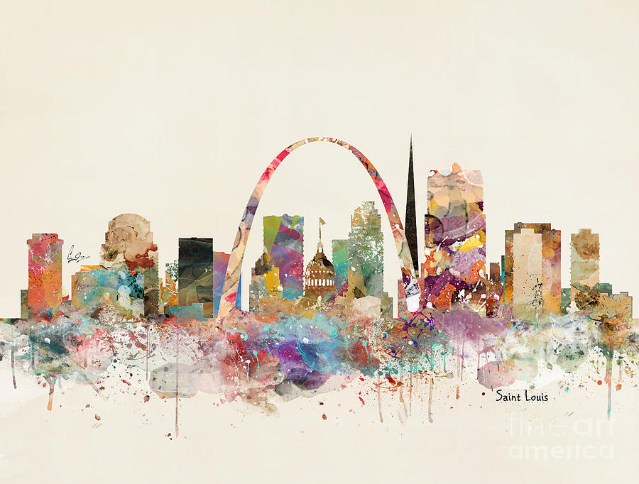 Saint Louis Painting - Saint Louis Missouri Skyline by Bri Buckley