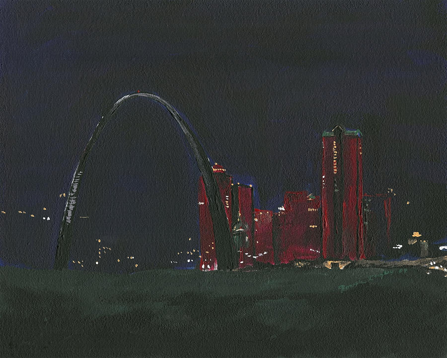 Saint Louis Skyline Painting by Joseph A Langley