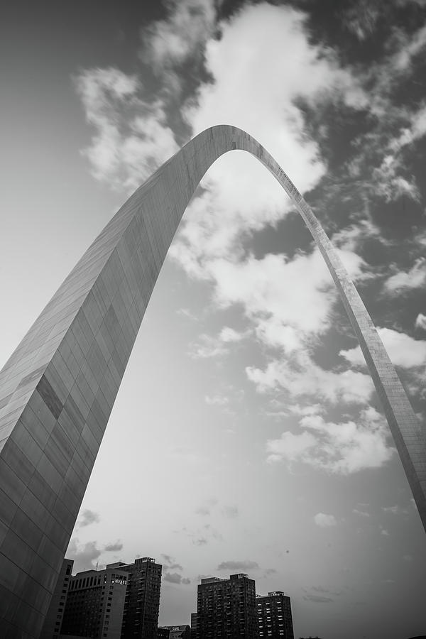 Saint Louis Vertical Arch and Skyline Black and White Photograph by ...