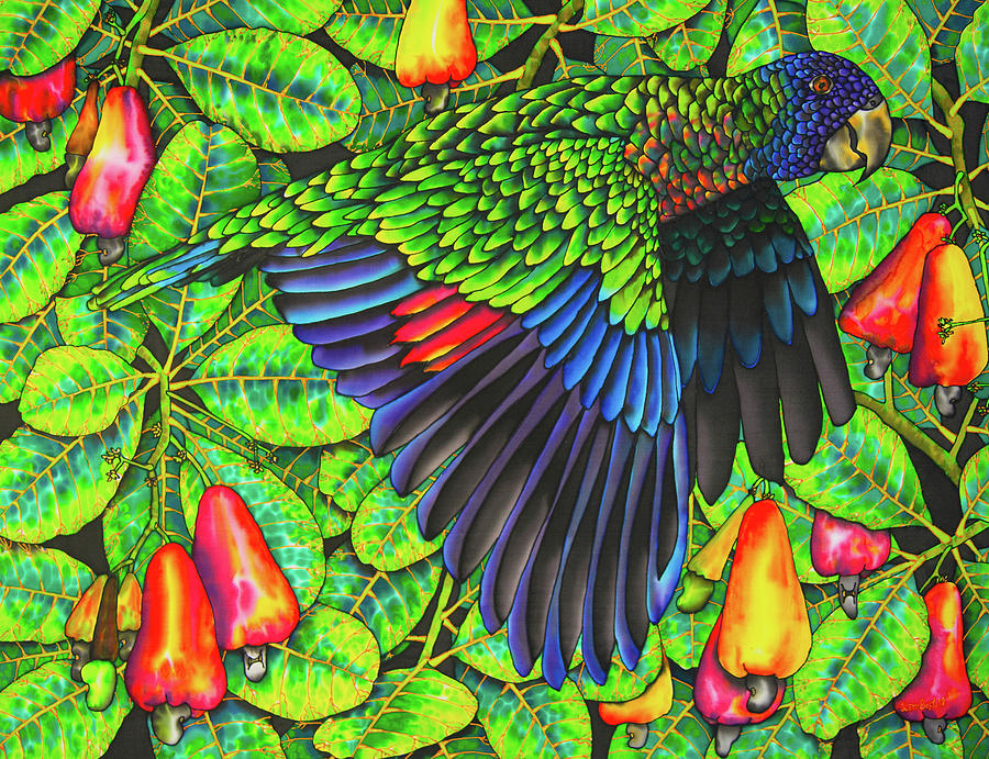 Saint Lucia Amazona Versicolor Parrot Painting by Daniel Jean-Baptiste