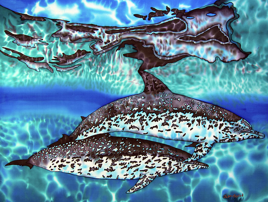 Saint Lucia Wild Dolphins Painting by Daniel Jean-Baptiste