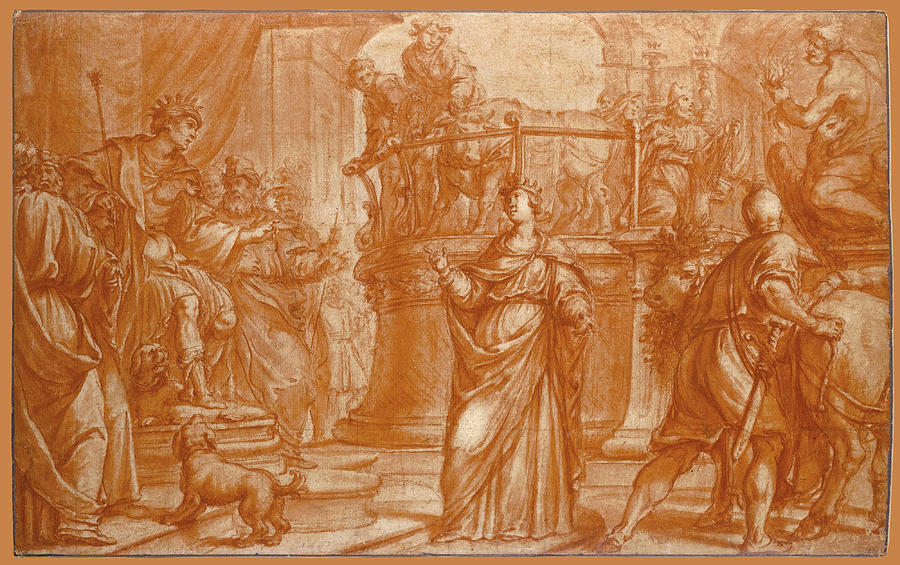 Saint Lucy before the Magistrate  Drawing by Fabrizio Boschi