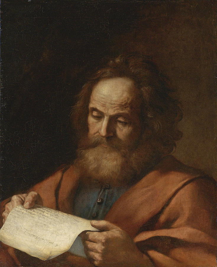 Saint Luke Painting by Guercino