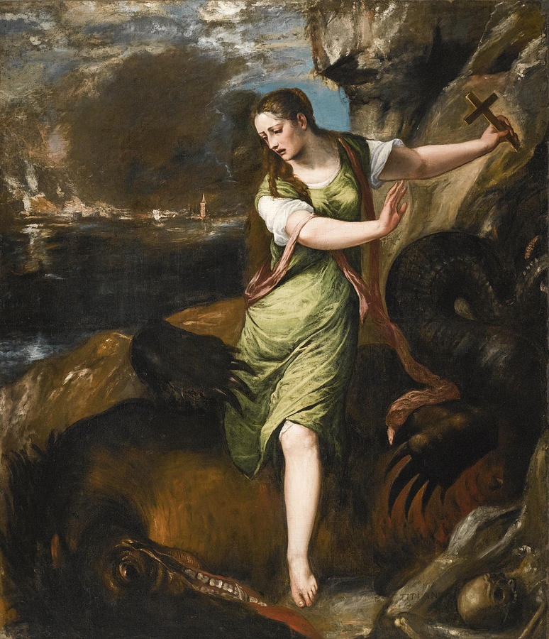 Saint Margaret Painting by Titian and Workshop
