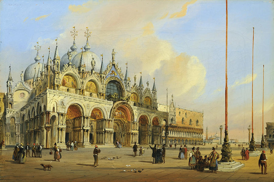 Saint Marks Basilica, Venice Painting by Carlo Grubacs