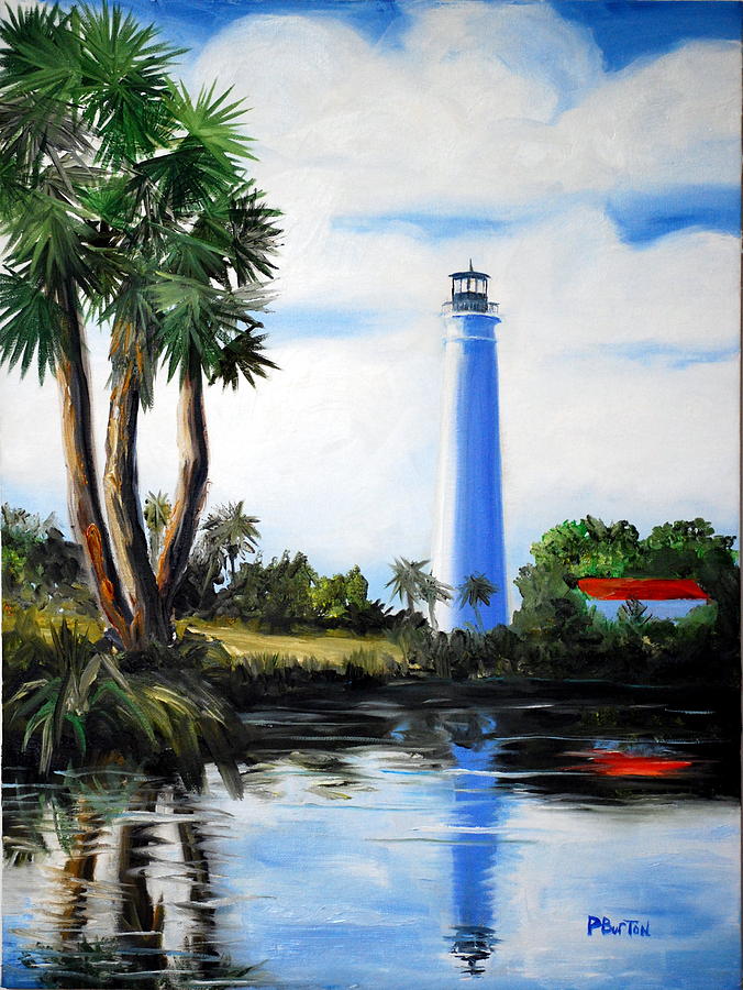 Saint Marks River Light House Painting by Phil Burton