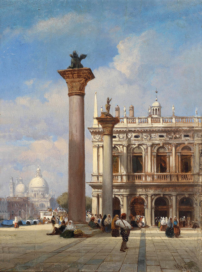 Saint Marks Square in Venice Painting by William Wyld