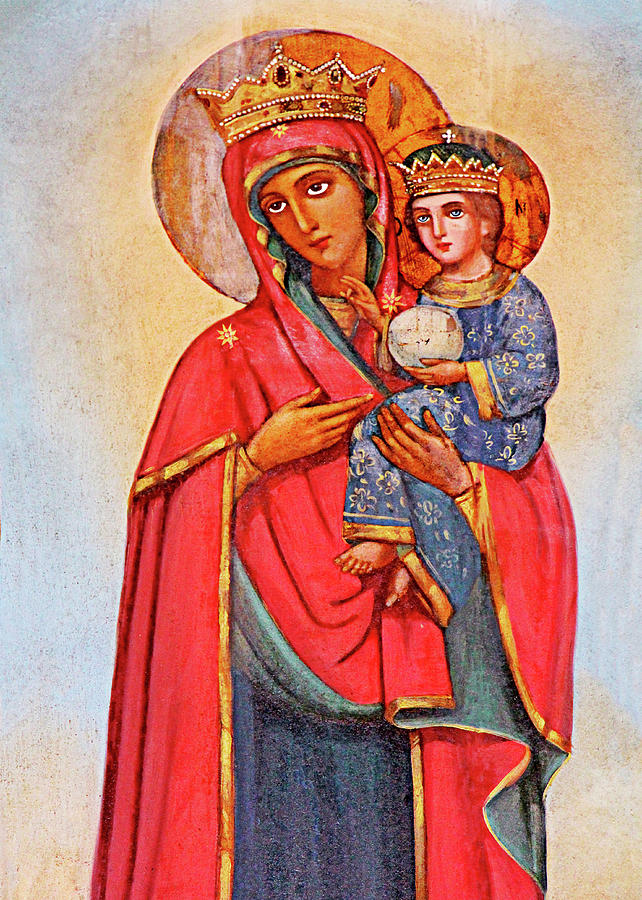 Saint Mary and Baby Jesus Photograph by Munir Alawi