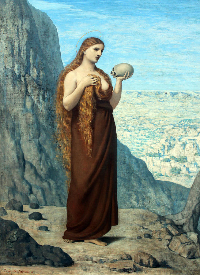 Saint Mary Magdalene in the Desert Painting by Pierre Puvis de Chavannes