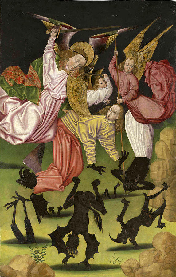 Saint Michael Expelling the Rebel Angels Painting by Westphalian School