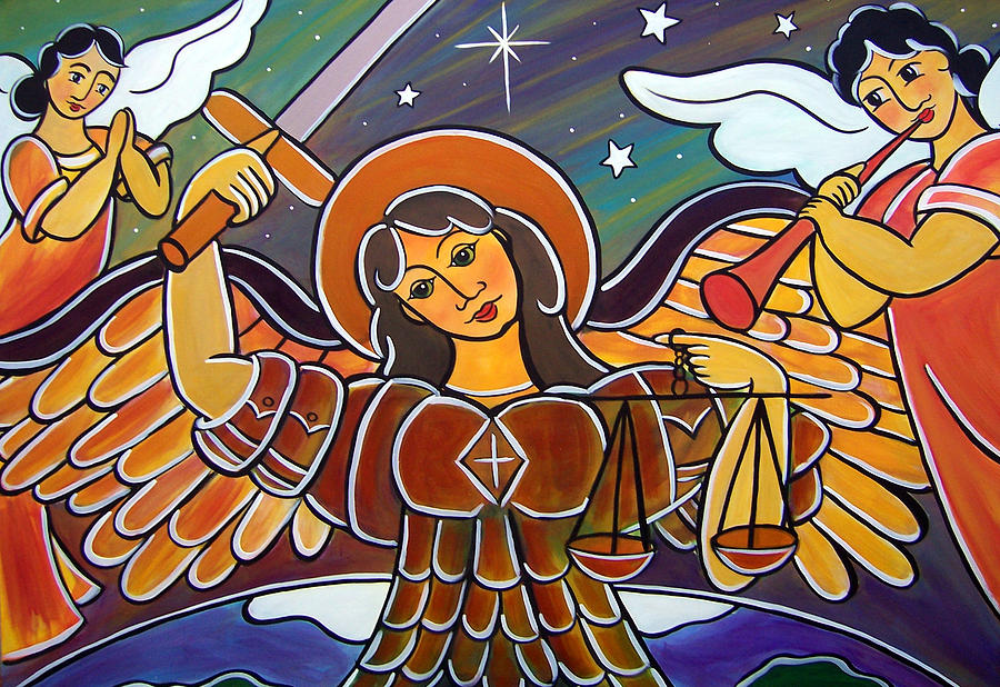 Saint Painting - Saint Michael - San Miguel by Jan Oliver-Schultz