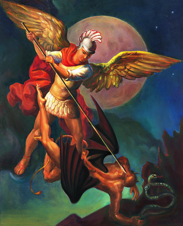 Saint Michael the Warrior Archangel Painting by Svitozar Nenyuk