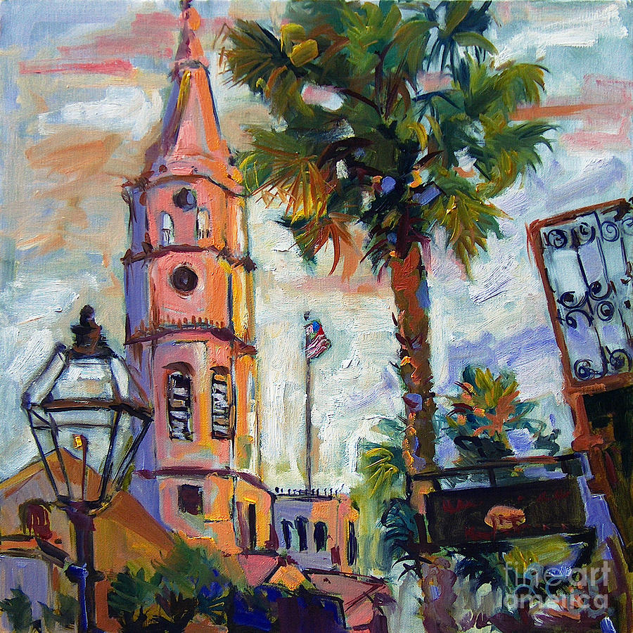 Saint Michaels Church Charleston SC Oil Painting Painting by Ginette Callaway