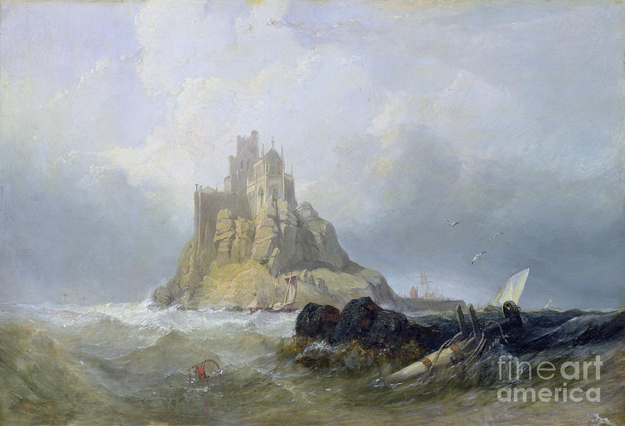 Castle Painting - Saint Michaels Mount in Cornwall  by William Clarkson Stanfield
