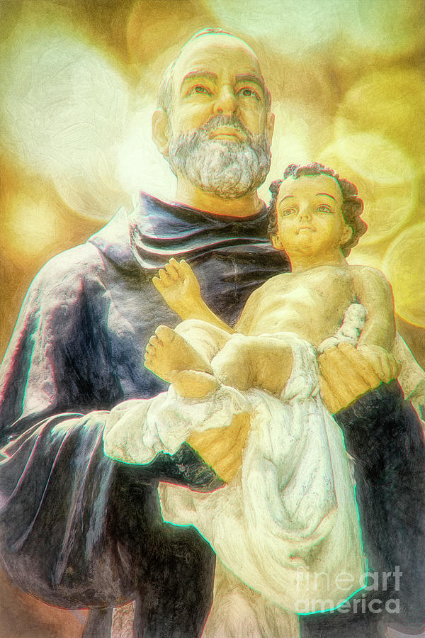 Saint Padre Pio Holding the Infant Jesus Photograph by Davy Cheng