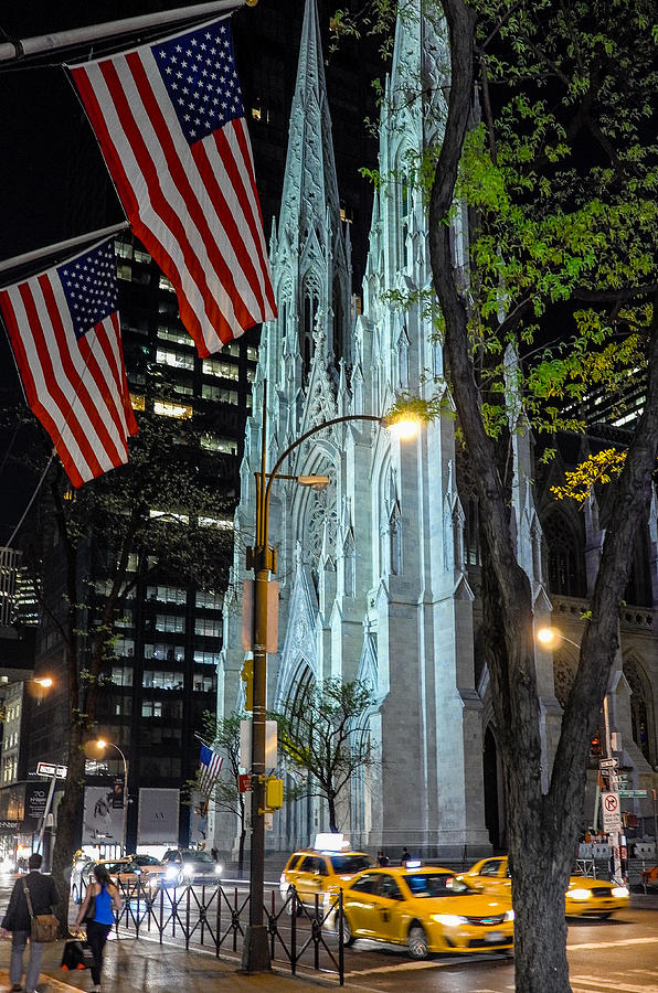 Saint Patrick Cathedral at Night Photograph by M G Whittingham