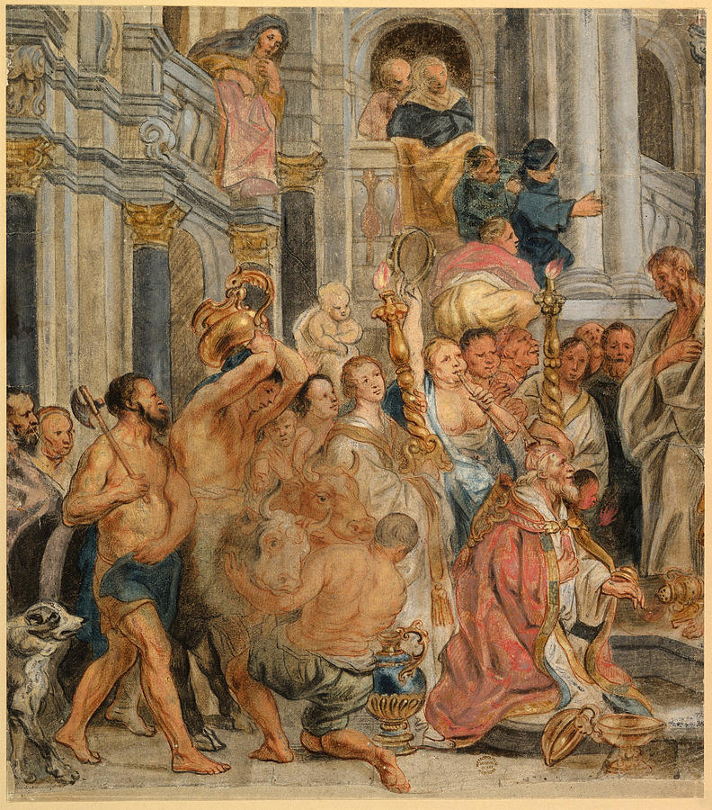 Saint Paul at Lystra Drawing by Jacob Jordaens