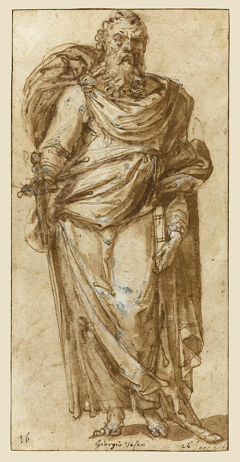 Saint Paul Drawing by Attributed to Perino del Vaga