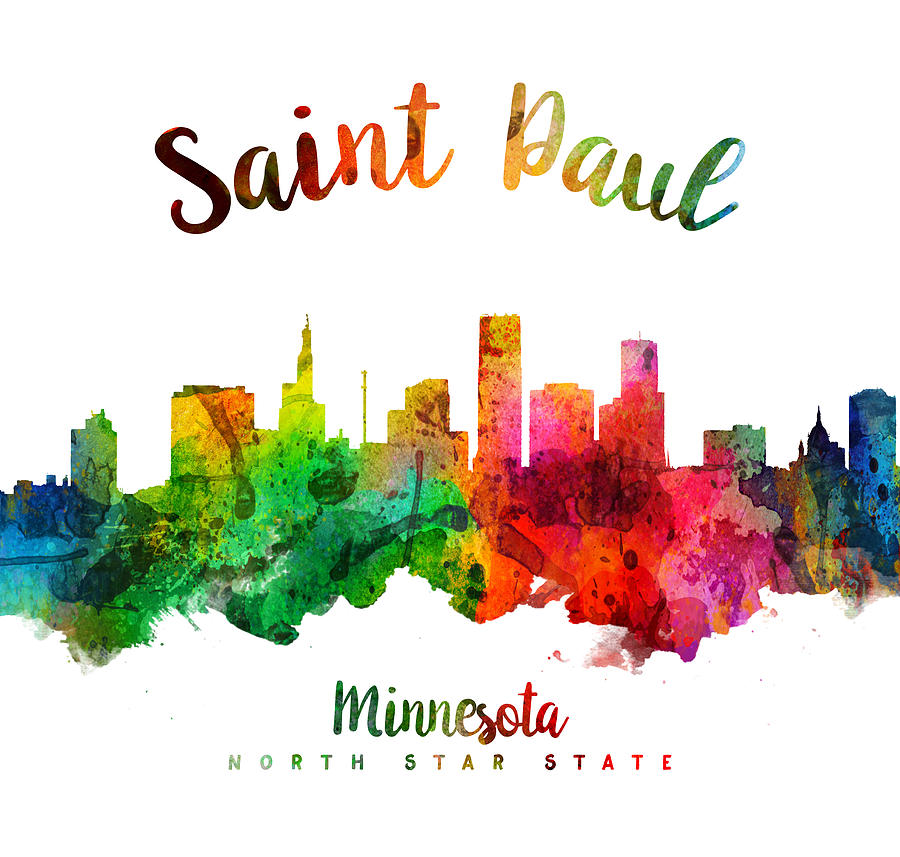 Skyline Digital Art - Saint Paul Minnesota Skyline 24 by Aged Pixel