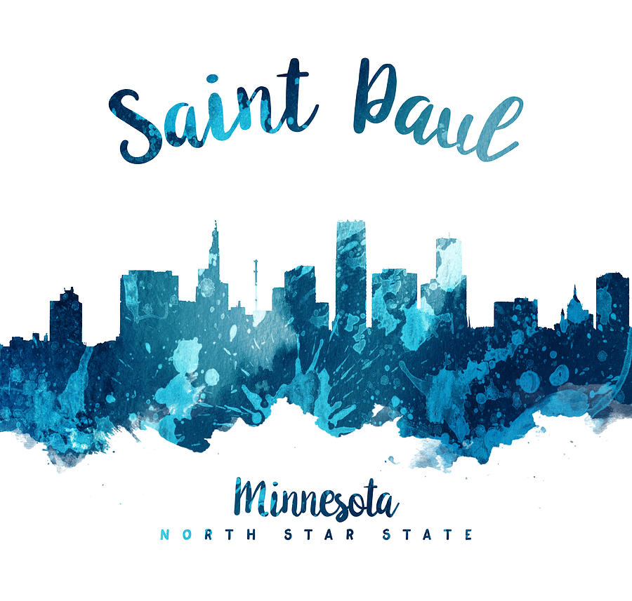 Skyline Painting - Saint Paul Minnesota Skyline 27 by Aged Pixel
