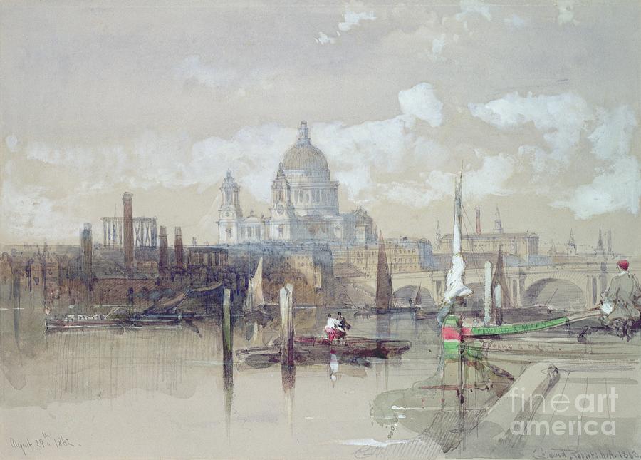 David Roberts Painting - Saint Pauls from the River by David Roberts