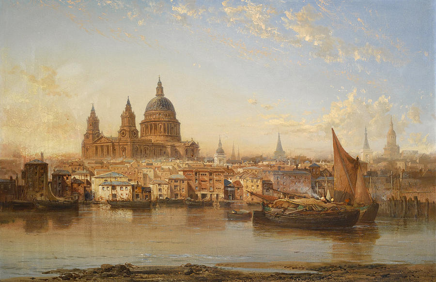 Saint Pauls from the River Painting by James Webb
