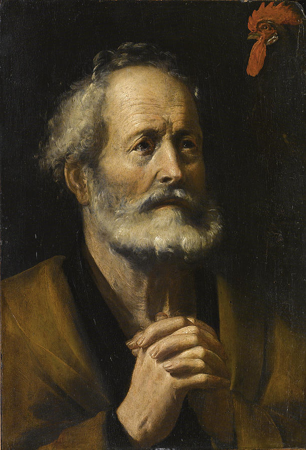 Saint Peter and the Rooster Painting by Giuseppe Vermiglio