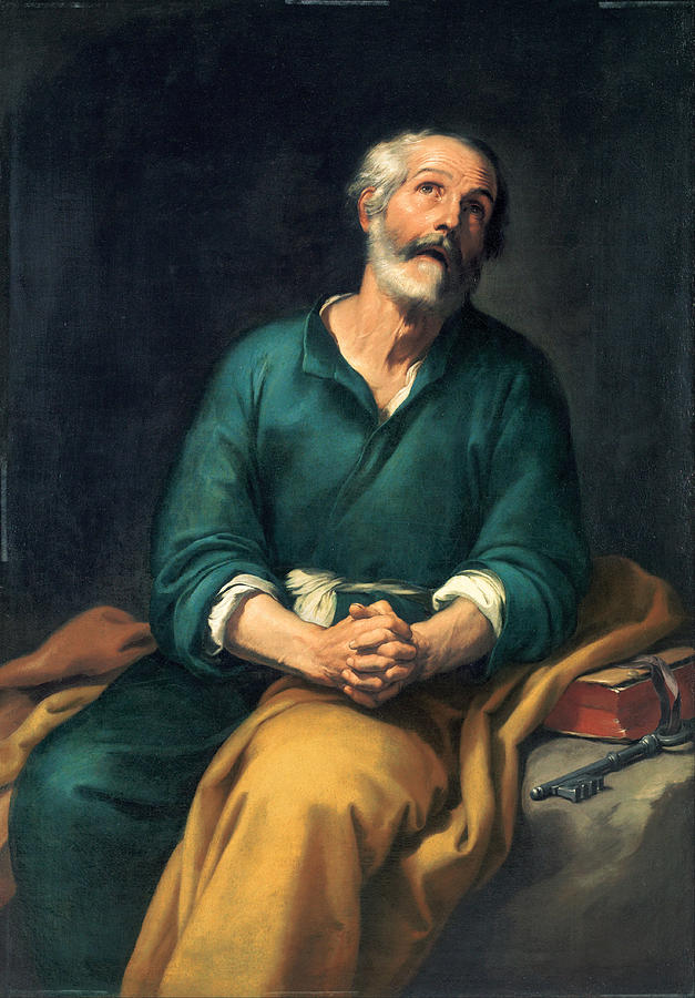 Saint Peter in Tears Painting by Bartolome Esteban Murillo