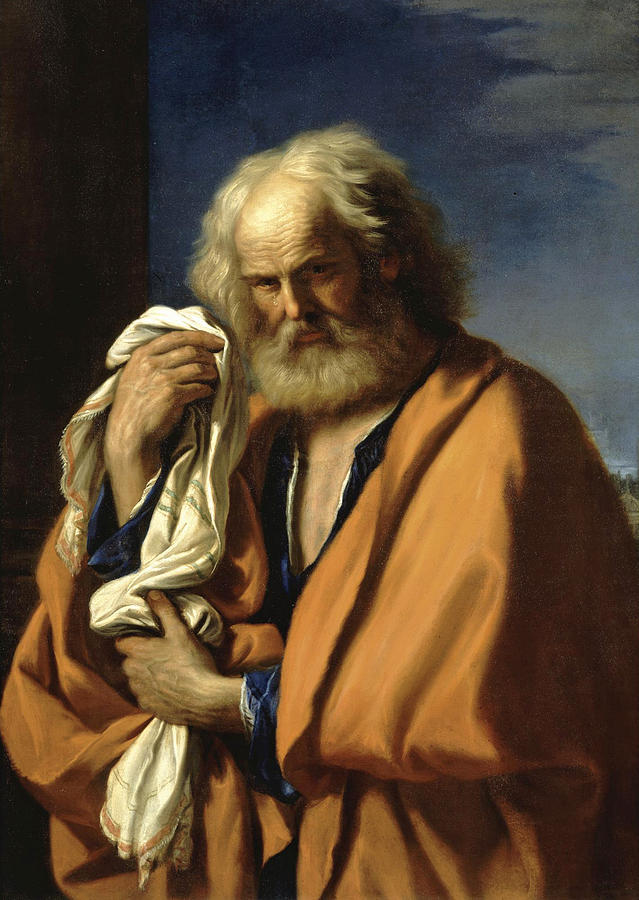 Saint Peter Penitent Painting by Guercino