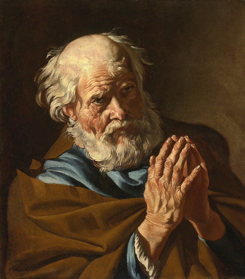 Saint Peter praying Painting by Matthias Stom