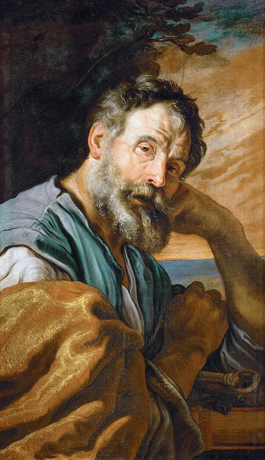 Saint Peter Repenting Painting by Domenico Fetti