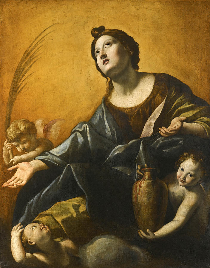 Saint Praxedis Painting by Giovanni Lanfranco